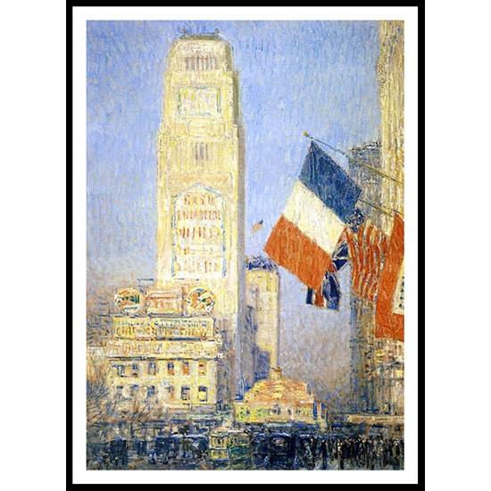 The New York Bouquet West Forty Second Street 1917, A New Print Of a Frederick Childe Hassam Painting