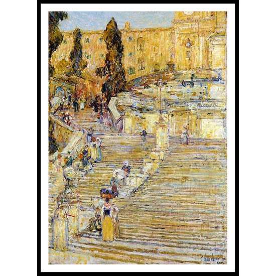 The Spanish Steps Rome 1897, A New Print Of a Frederick Childe Hassam Painting