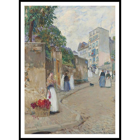 The Street of Montmartre Paris 1888, A New Print Of a Frederick Childe Hassam Painting