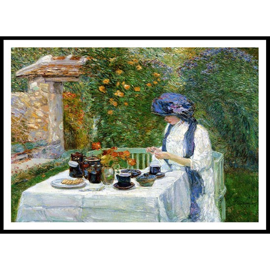 The Terre Cuite Tea Set (aka French Tea Garden) 1910, A New Print Of a Frederick Childe Hassam Painting