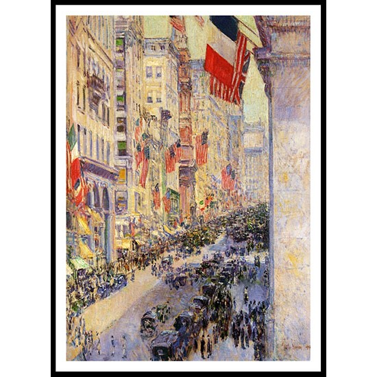 Up the Avenue from Thirty Fourth Street 1917, A New Print Of a Frederick Childe Hassam Painting