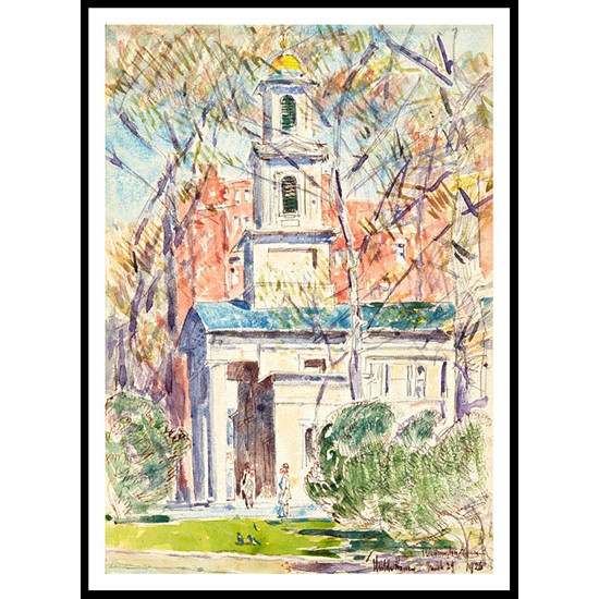 Washington Scene (St. John's Church) 1926, A New Print Of a Frederick Childe Hassam Painting