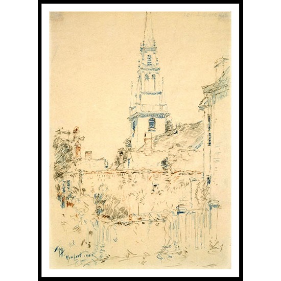 White Church Newport 1901, A New Print Of a Frederick Childe Hassam Painting