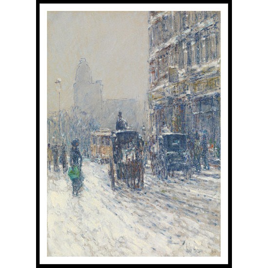 Winter New York (Winter Morning on Broadway) 1904, A New Print Of a Frederick Childe Hassam Painting