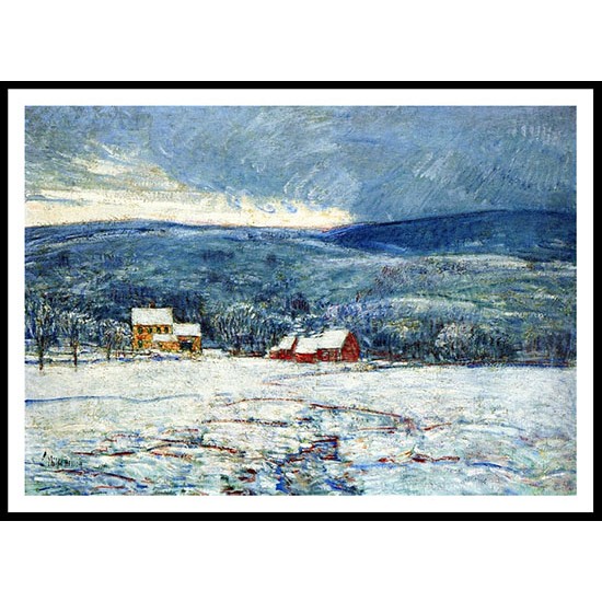 Winter in the Connecticut Hills 1906, A New Print Of a Frederick Childe Hassam Painting