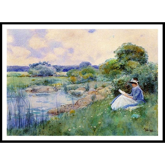 Woman Reading 1885, A New Print Of a Frederick Childe Hassam Painting