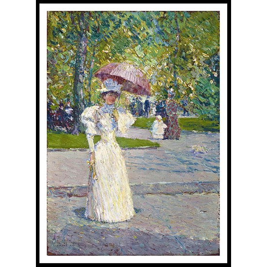 Woman with a Parasol in a Park 1891, A New Print Of a Frederick Childe Hassam Painting