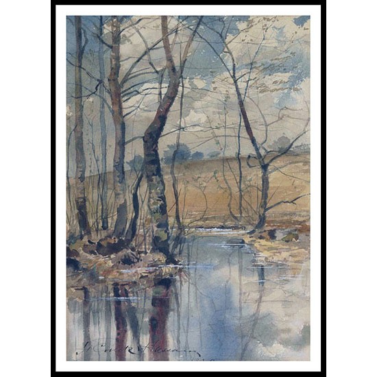 Woodland Pond 1882, A New Print Of a Frederick Childe Hassam Painting