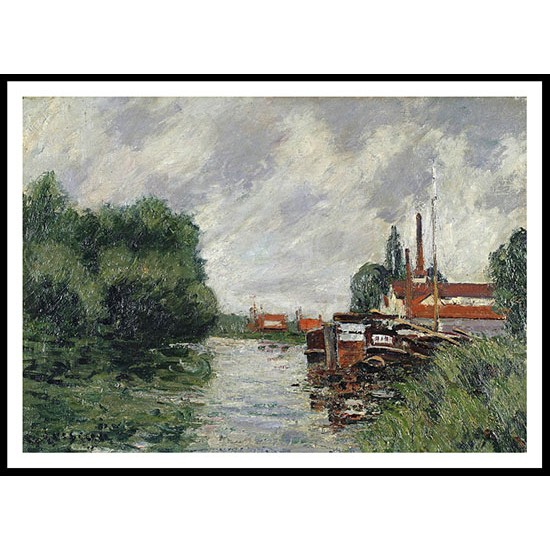 Fishing Boats on the Oise 1910, A New Print Of a Gustave Loiseau Painting