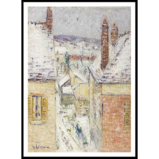 Houses in Normandy Winter 1931, A New Print Of a Gustave Loiseau Painting