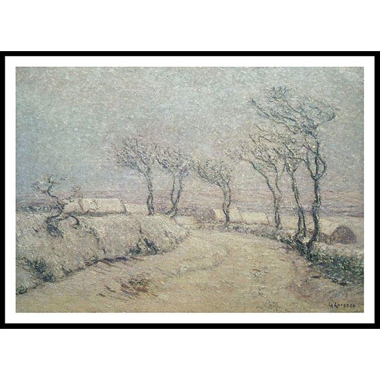 Landscape in Snow 1900, A New Print Of a Gustave Loiseau Painting