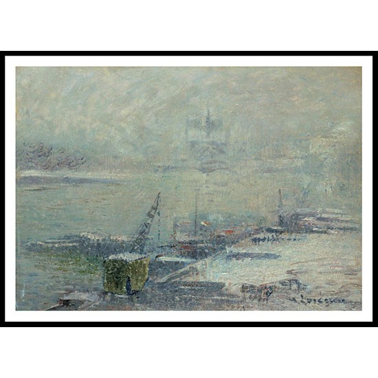 Notre Dame de Paris View from Quay of Henri IV 1920, A New Print Of a Gustave Loiseau Painting