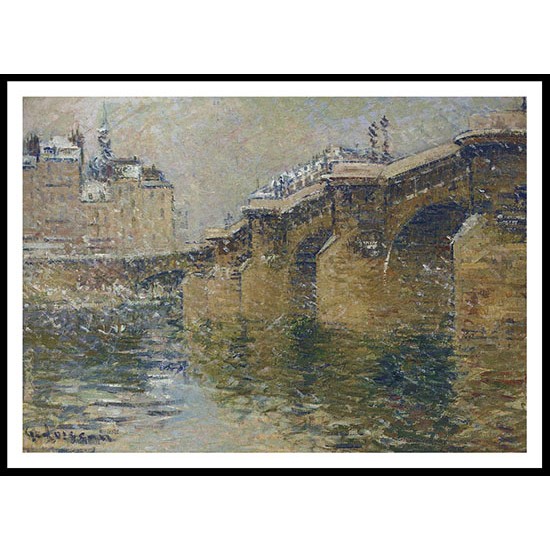 Pont Neuf in the Snow 1922, A New Print Of a Gustave Loiseau Painting