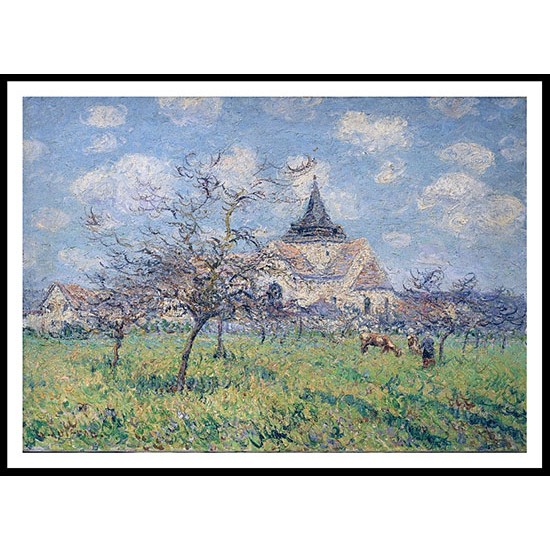 The Church of Vaudreuil Spring 1902, A New Print Of a Gustave Loiseau Painting