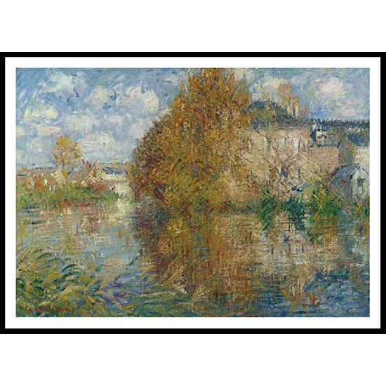 The House at Cau on the Banks of the Eure Autumn 1929, A New Print Of a Gustave Loiseau Painting