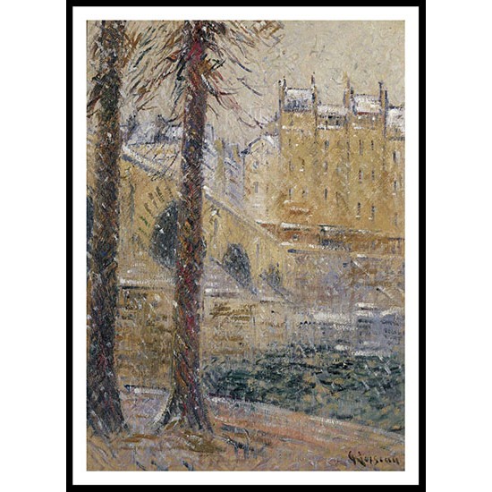 The Marie Bridge Snow Effect 1926, A New Print Of a Gustave Loiseau Painting