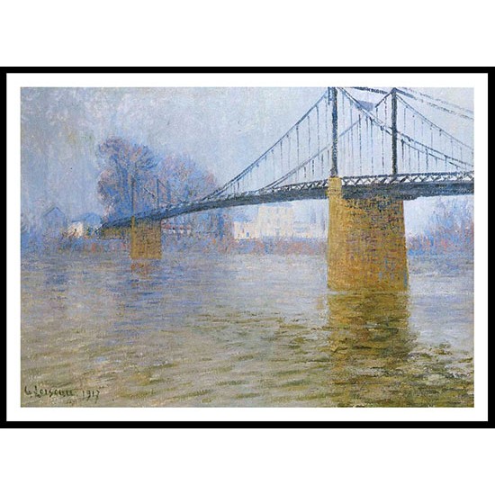 The Suspende Bridge at Triel 1917, A New Print Of a Gustave Loiseau Painting