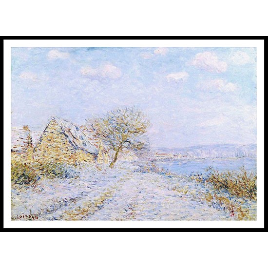 Tournedos sur Seine Snow Frost Sun 1899 1900, A New Print Of a Gustave Loiseau Painting