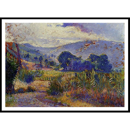 Cabasson Landscape study 1896 99, A New Print Of an Henri Edmond Cross Painting