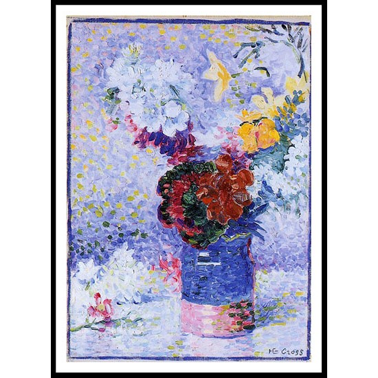 Flowers in a Glass 1904, A New Print Of an Henri Edmond Cross Painting