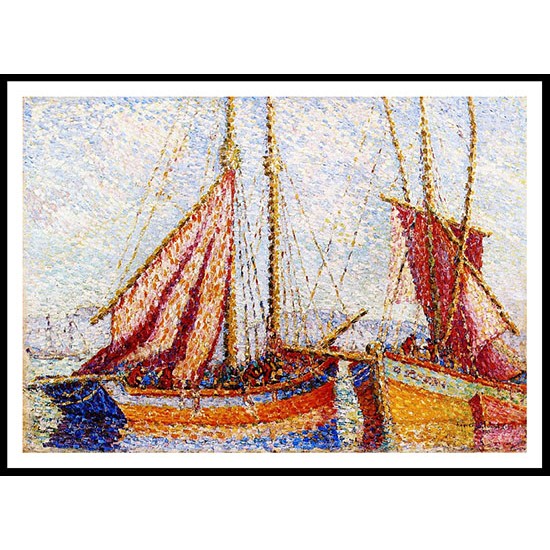 Sailboats, A New Print Of an Henri Edmond Cross Painting