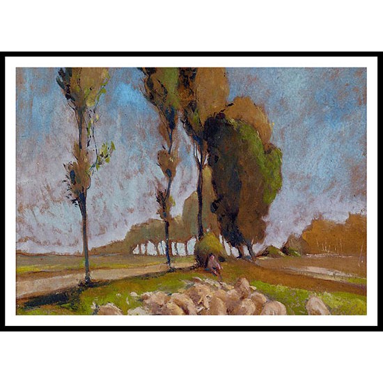 Shepherd and Sheep, A New Print Of an Henri Edmond Cross Painting