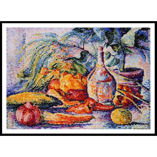 Still Life with Bottle of Wind 1904, A New Print Of an Henri Edmond Cross Painting