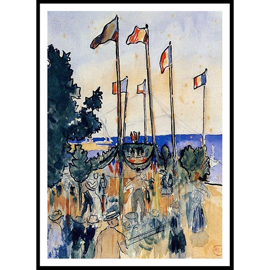 The Fourth of July by the Sea, A New Print Of an Henri Edmond Cross Painting