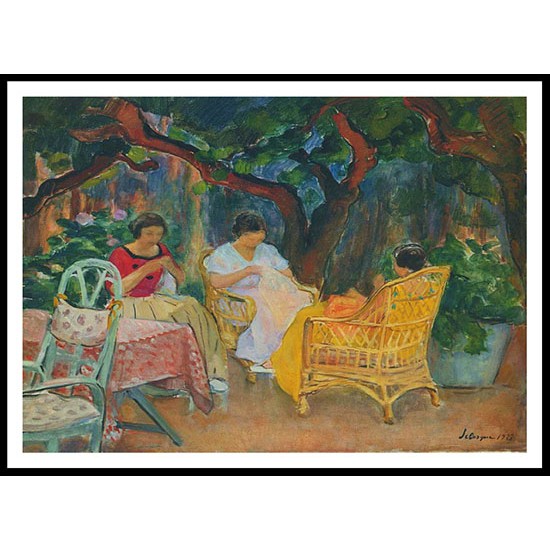 Afternoon in the Garden 1923, A New Print Of an Henri  Labasque Painting