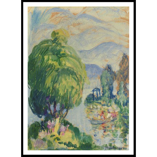 Banks of a River, A New Print Of an Henri  Labasque Painting