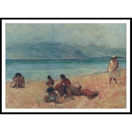 Bathers at Saint Tropez, A New Print Of an Henri  Labasque Painting