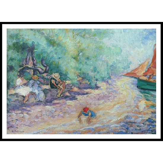 Bathers by the River, A New Print Of an Henri  Labasque Painting