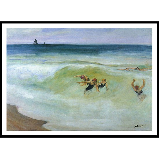 Bathers in the Sea, A New Print Of an Henri  Labasque Painting