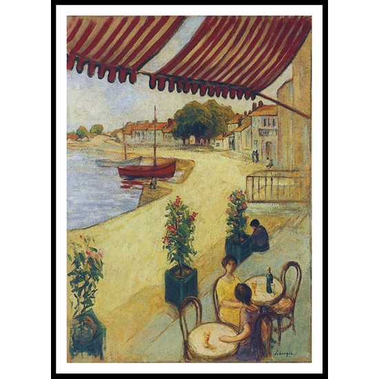 Cafe in the Port, A New Print Of an Henri  Labasque Painting