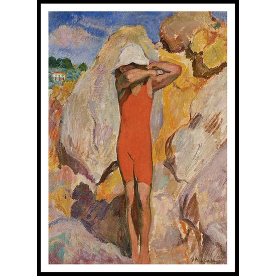 Child in Red Tights, A New Print Of an Henri  Labasque Painting