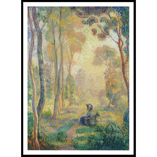 Child with Goat in the Pierrefonds Forest 1907, A New Print Of an Henri  Labasque Painting