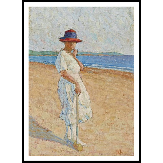 Croquet on the Beach, A New Print Of an Henri  Labasque Painting