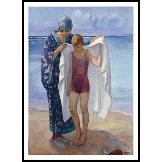 Drying after Bathing Prefailles 1922, A New Print Of an Henri  Labasque Painting