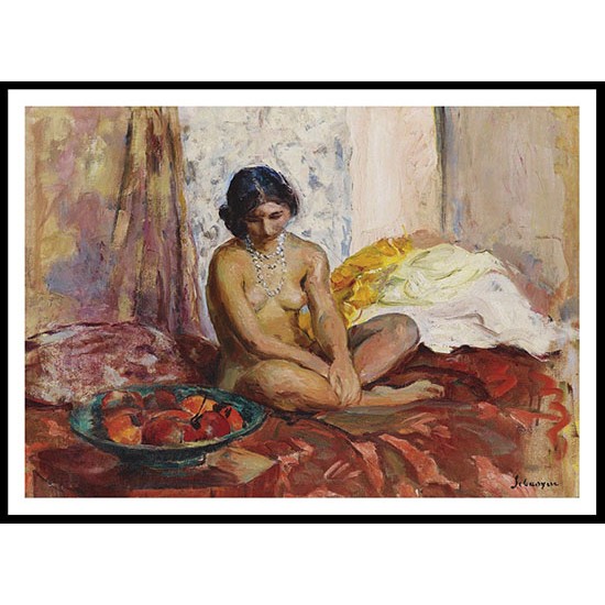 Egyptian Woman with the Dish of Fruits 1931, A New Print Of an Henri  Labasque Painting