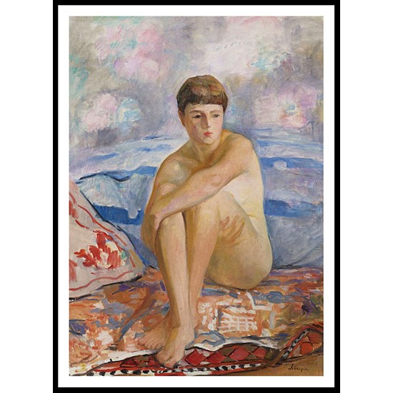 Female Nude Seated on the Beach, A New Print Of an Henri  Labasque Painting