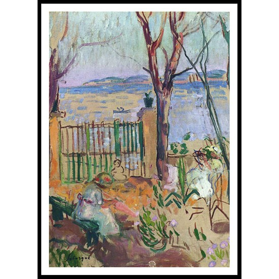 Garden by the Sea in St Tropez 1907, A New Print Of an Henri  Labasque Painting