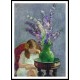 Girl with Flowers 1909, A New Print Of an Henri  Labasque Painting