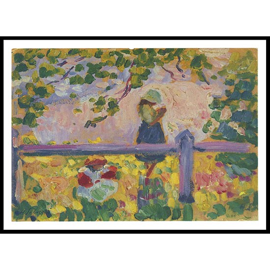 Girls in the Garden 1905, A New Print Of an Henri  Labasque Painting