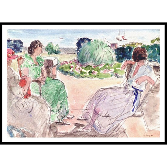 In the Garden 02, A New Print Of an Henri  Labasque Painting