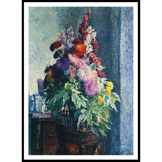 Interior with a Bouquet of Flowers, A New Print Of an Henri  Labasque Painting