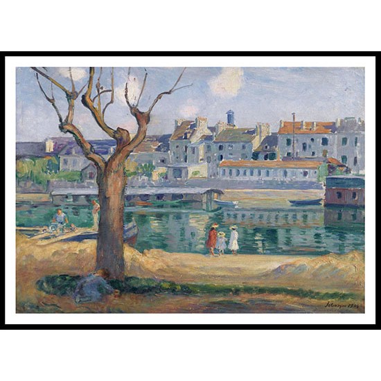 Lagny View of the Quay of Pamponne 1904, A New Print Of an Henri  Labasque Painting