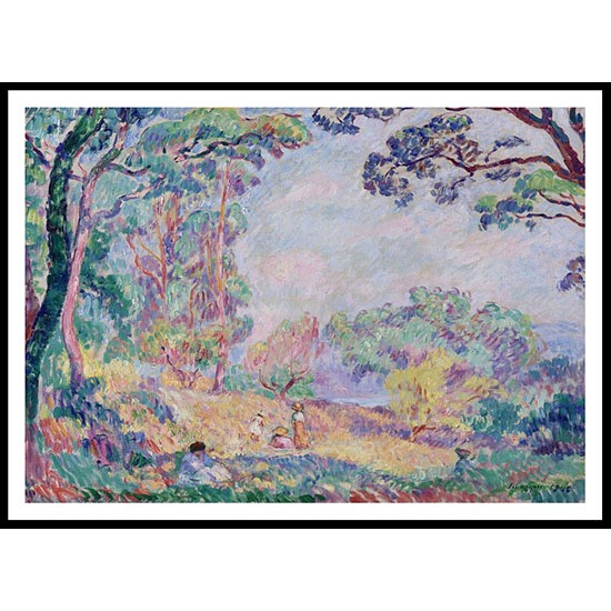 Landscape with Young Women and Girls 1906, A New Print Of an Henri  Labasque Painting