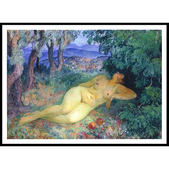 Large Nude at Cannes, A New Print Of an Henri  Labasque Painting