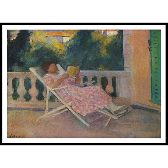 Lesson on the Terrace 1913, A New Print Of an Henri  Labasque Painting