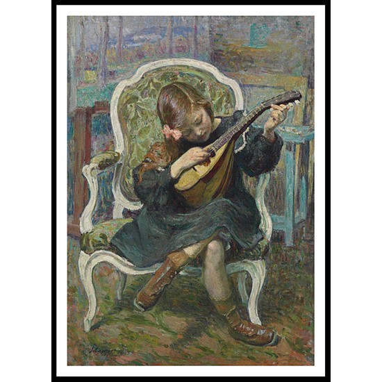 Little Mandolin Player Marthe Lebasque 1905, A New Print Of an Henri  Labasque Painting